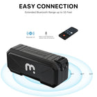 MyBat Outback Portable Rugged Waterproof Outdoor Wireless Speaker - Black-TWS Dual Connection: Allows pairing of two Outback speakers for an enhanced surround sound experience