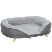 PawHut Pet Sofa with Removable Cushion and Anti-slip Foot Pads - Grey-Detachable top simplifies cleaning procedures 