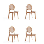 Manhattan Comfort Versailles 18.5" Industry Chic Round Back Dining Chair - Nature - Set of 4-Modern - Industry Chic Cane Dining Chair Perfect for Dining Room Use. Set of 4