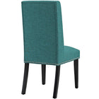 Modway Baron Fabric Dining Chair - Teal - 2 Pack-Solid Rubberwood Legs
