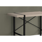 Monarch Specialties 7659 48" Computer Desk - Modern Taupe/Black Metal-X-shaped metal bar on the back of the desk provides support and adds a decorative touch
