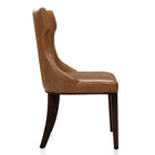 Manhattan Comfort Reine 19.7" Traditional Faux Leather Upholstered Dining Chairs - Saddle and Walnut - Set of 2-Weight Capacity: 300 lb. Seat Height: 18.5"