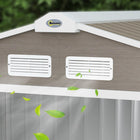 Outsunny Garden Storage Shed with Foundation Kit and Double Doors - 7' x 4' - Distressed Light Brown-Sloped roof prevents moisture and resists bad weather 