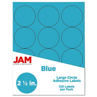 JAM Paper Round Circle Label Sticker Seals, 1 2/3" Diameter, Lunar Blue, 120 Pack-Circle Labels
