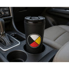 Oscardo Medicine Wheel Art Travel Mug-Double-Wall Stainless Steel - Durable 330 ml (11.2 oz) travel mug with insulated construction that keeps beverages hot for up to 5 hours and cold for up to 12 hours