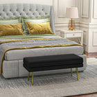 HOMCOM Storage Bench for End of Bed - Black-Can be used as an end of bed bench, window bench, or entryway bench  