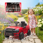 Qaba 12V Licensed Dodge RAM 3500 Electric Kids Ride on Car - Red-With soft start and suspension for a gentle, bump-free adventure 