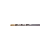 Dormer 19/64" High Speed Steel - Bright with TiN Tip-118 Split Point - Jobber Length Drill - (0571996)-TiN coated tip increases surface hardness and improves tool life