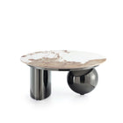 Manhattan Comfort Laurel Modern Glam Coffee and End Table - Black - Set of 2-31.49" L x 31.49" W x 20.86" H