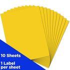 JAM Paper Full Page Labels, 8.5 x 11 Sticker Paper, AstroBrights Solar Yellow, 2 sets of 5 (337628610g)-Yellow