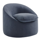 Modway Sadie Slipcovered Linen-Blend Round Accent Chair - Denim-Slipcovered Round Accent Chair