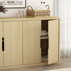 Manhattan Comfort Rivington 60" Modern 4-Door Sideboard - Natural Oak-Adjustable shelving offers customizable storage for everything from tall books to decorative accents