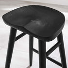Modway Saville Backless Wood Counter Stools - Black - Set of 2-Splayed and Tapered Legs