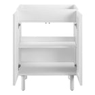 Modway Calla 24" Perforated Metal Bathroom Vanity Cabinet - White-Particleboard Construction