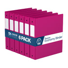 Davis Group Premium Economy Binder - Round Ring - 1.5" - Pink - 6 Pack-3 Ring Binder