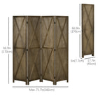 HOMCOM 4 Panel Freestanding Room Divider for Bedroom Office - Brown-9 metal hinges provide stability and ensure smooth extending and retracting
