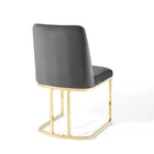 Modway Amplify Sled Base Performance Velvet Dining Chairs - Gold/Grey - 2 Pack-8