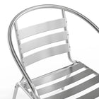 Flash Furniture Commercial Aluminum Indoor-Outdoor Restaurant Stack Chair with Triple Slat Back & Arms-Aluminum Frame