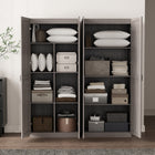 Manhattan Comfort Cornelia 59.22" 2-Piece Modern 11-Shelf Storage Closet - Grey-90° open door design with European soft-close hinges for smooth, quiet use