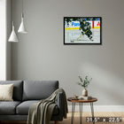 Mario Lemieux Pittsburgh Penguins - Framed Canvas - 31" x 22"-Ready to hang - arrives fully assembled