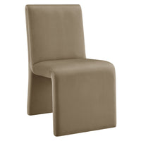 Modway Emory Upholstered Performance Velvet Dining Side Chair - Taupe-Padded Performance Velvet Seat