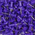 JAM Paper Colourful Push Pins - Purple - 100 Pack-Keep your school work, office work, art and visual projects organized with coloured push pins!