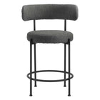 Modway Albie Boucle Fabric Counter Stools - Charcoal/Black - 2 Pack-10