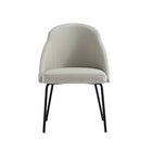Manhattan Comfort Gracie 24.2" Modern Leatherette Upholstered Dining Chair - Stone and Black-Modern Dining Chair for Dining Room and Task Use