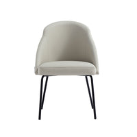 Manhattan Comfort Gracie 24.2" Modern Leatherette Upholstered Dining Chair - Stone and Black-Modern Dining Chair for Dining Room and Task Use