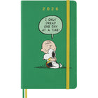 Moleskine 2026 Limited Edition Peanuts Charlie & Snoopy 12-Month Hard Cover Daily Planner - 5" x 8.25" - Emerald Green-Dated From January To December 2026