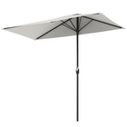 Outsunny Half Patio Umbrella with 5 Ribs - 8' - Cream White-UV resistant polyester canopy for more sun protection in the outdoor