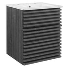 Modway Render 18" Wall-Mount Bathroom Vanity - Charcoal/White-Mid-Century Modern Vanity