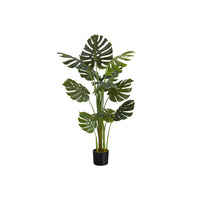 Monarch Specialties 55" Artificial Indoor Monstera Tree - Floor - Black Pot-Add some greenery to your space with this 55" tall Monstera indoor monstera tree