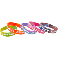 Teacher Created Resources Tie-Dye Happy Birthday Wristbands - 6 Packs of 10-Build awareness for special people or events with these wristbands made of silicone.