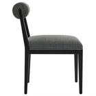 Modway Kai Fabric Dining Chair 2-Piece Set - Charcoal-No Assembly Required