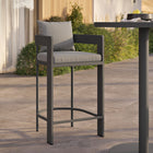 Modway Tahoe Outdoor Patio Aluminum Bar Chair - 44.5" - Grey-Slatted Seat