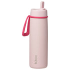 b.box Insulated Flip Top - 690 ml - Pink Paradise-Flip top lid for free-flow drinking with stainless steel straw