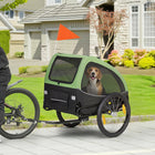PawHut Dog Bike Trailer with 20" Wheels and Ventilated Windows - Dark Green-Two Dia. 20" wheels absorb bumps, providing a much smoother ride 