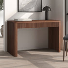Hudson&Canal Palmera Rectangular Fluted Desk - 47.5" W - Satin Walnut-A modern contemporary design for your home office, kitchen nook, den, and more