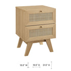 Modway Soma 2-Drawer Nightstand - Oak-Natural Rattan Weave