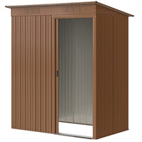 Outsunny Outdoor Storage Shed with Vents - 5.2' x 3.5' - Light Brown-This garden storage shed's tall design helps reduce daily head bumps
