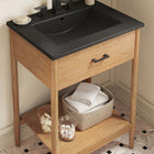 Modway Zaire 24" Bathroom Vanity - Natural/Black-Tapered Legs