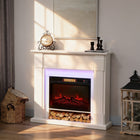 HOMCOM 41" Electric Fireplace with Mantel and Adjustable 3D Flame Effect -  1400 W - White-Two remote controls let you adjust all settings without leaving your seat