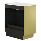 Modway Quantum 30" Bathroom Vanity - White/Gold-Ceramic Sink Basin