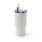 Gry Mattr Travel Mug with Straw - 700mL - White-Stainless Steel