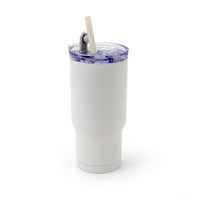 Gry Mattr Travel Mug with Straw - 700mL - White-Stainless Steel