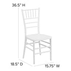 Flash Furniture HERCULES PREMIUM Series Resin Stacking Chiavari Chair - White-Non-Stick and Anti-Static Finish