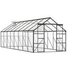 Outsunny 16' x 8' Polycarbonate Greenhouse with Adjustable Roof Vent- Spacious walk-in greenhouse for growing flowers, vegetables, and fruits
 
