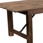 Flash Furniture HERCULES Series 9' x 40" Rectangular Antique Rustic Solid Pine Folding Farm Table-Push In Pins to secure legs