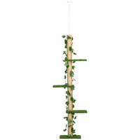 PawHut 4-Tier Floor-To-Ceiling Cat Tree with 80 - 95" Adjustable Height-79.5-95.3"adjustable height 